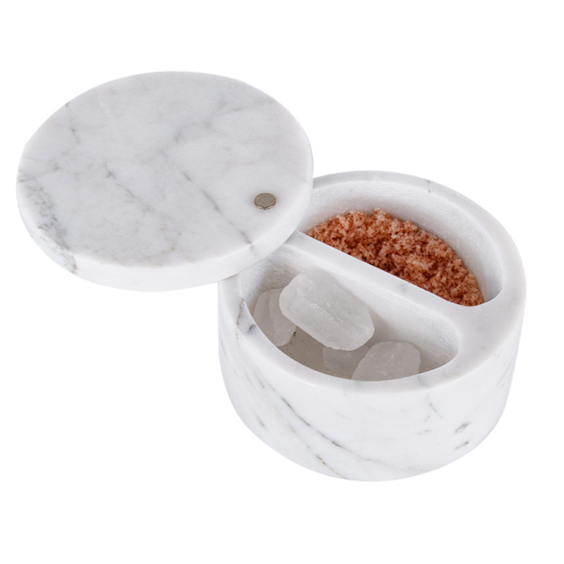 White Marble Salt Spice Container