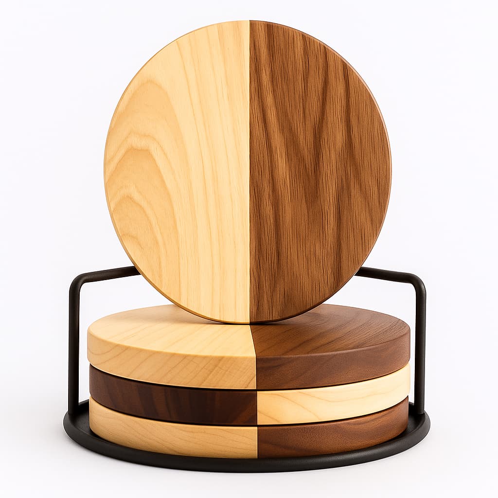 Handmade Wooden Coaster Set