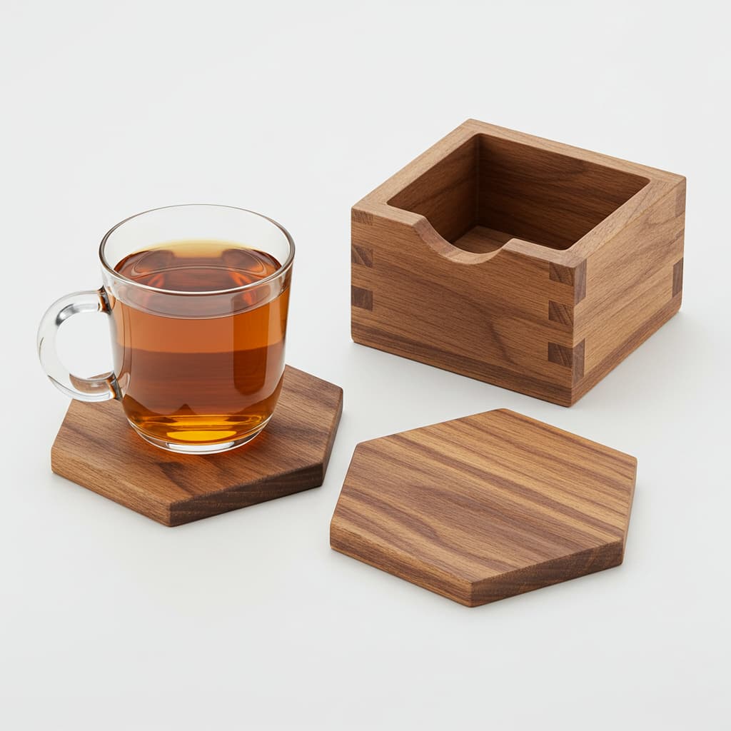 Wood Tea Coaster Set