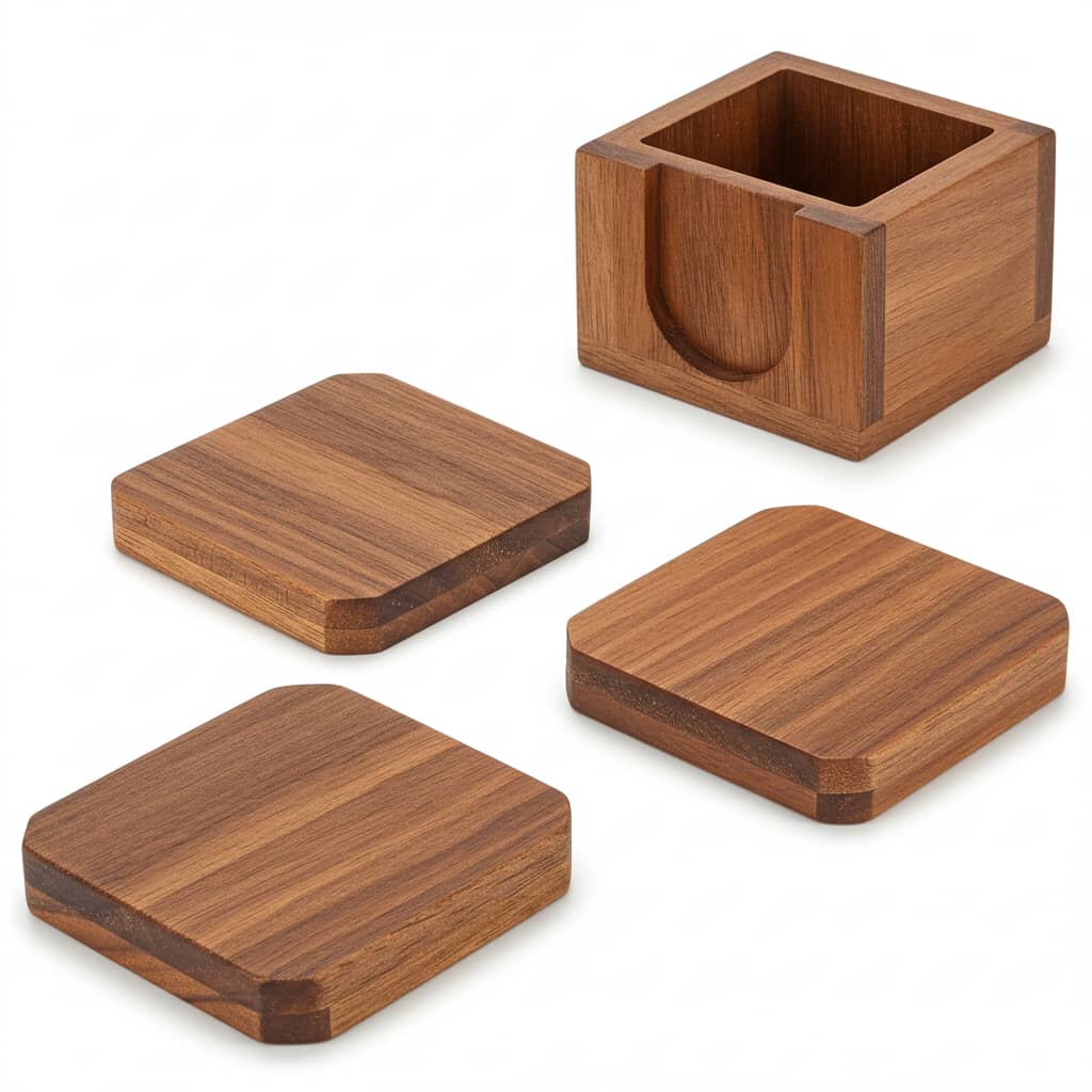 Wood Tea Coaster Set