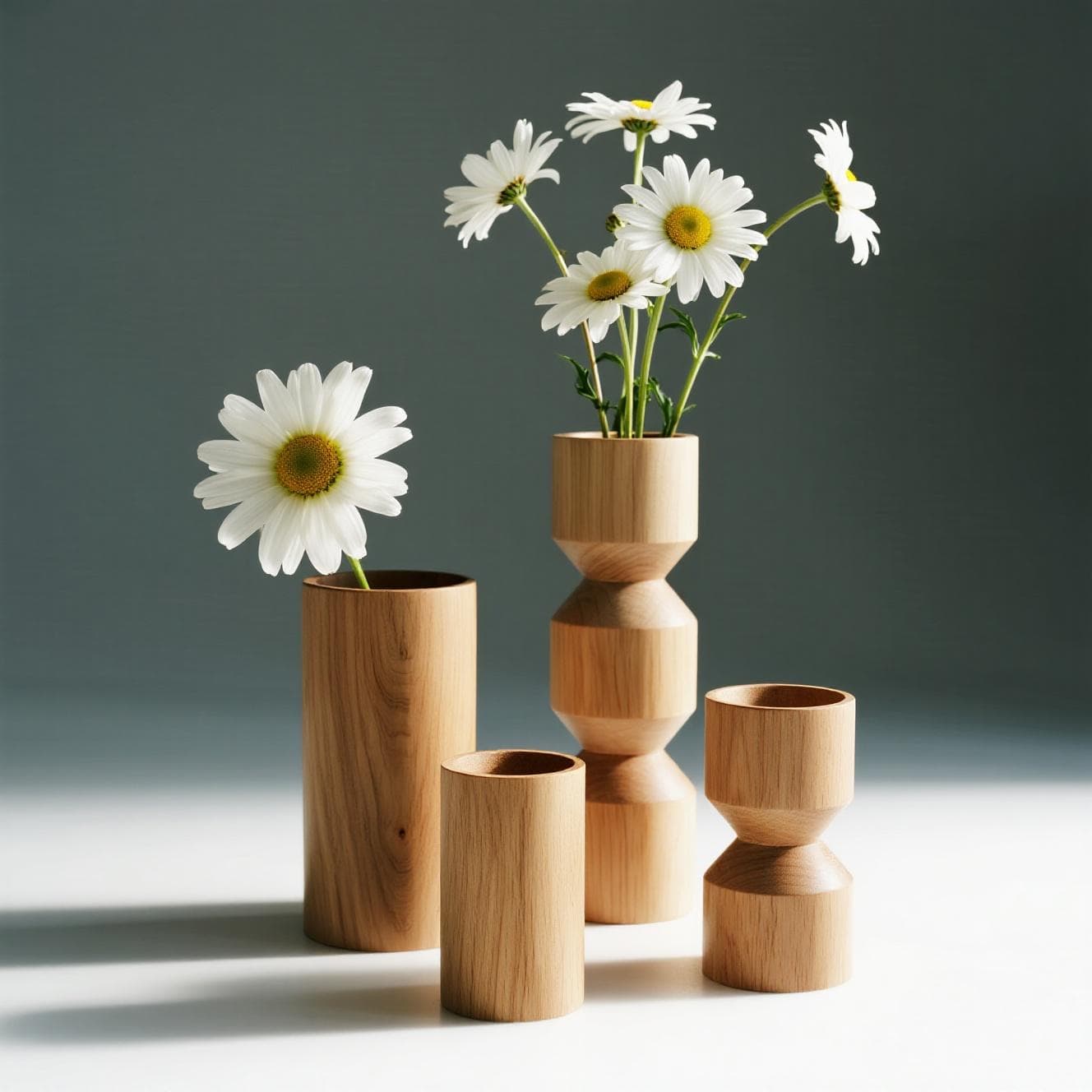 Wood Flower Vase Decor