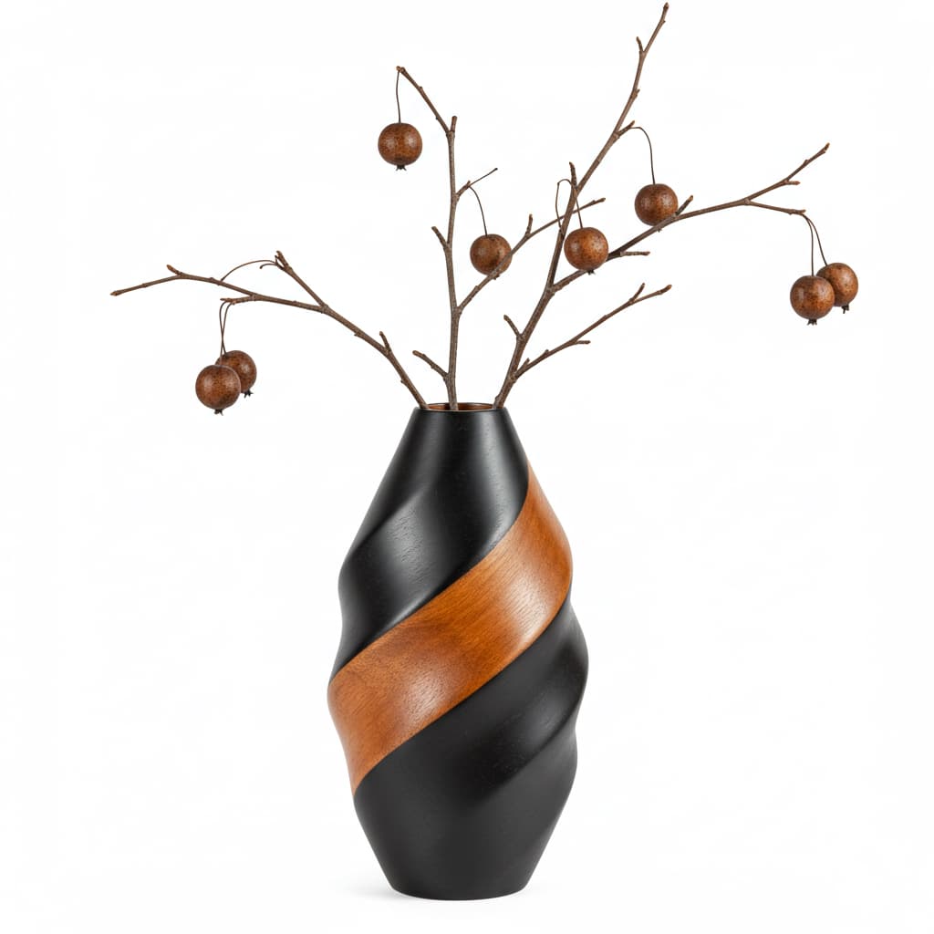 Natural Wood Table Vase