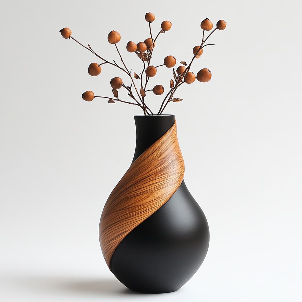 Natural Wood Table Vase