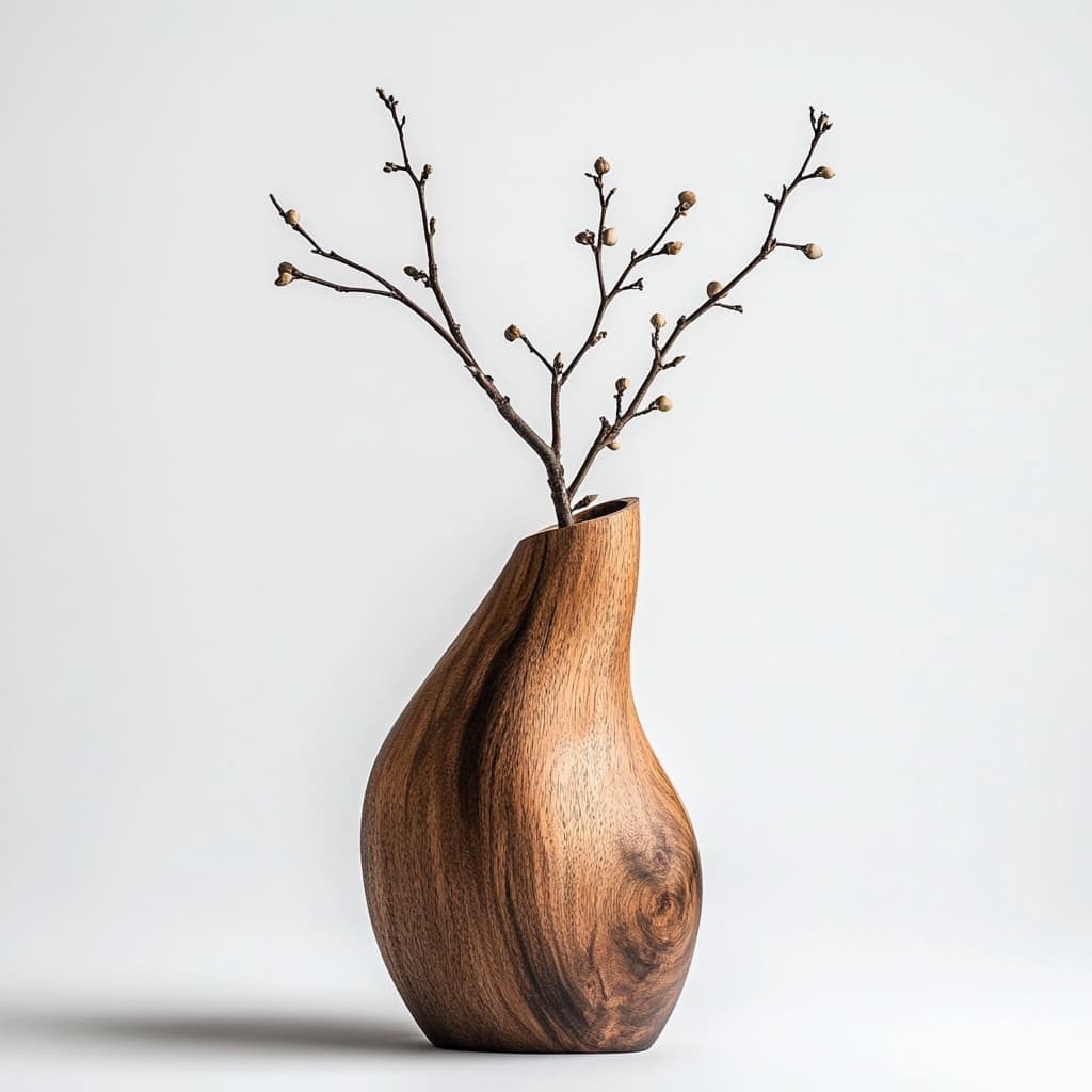 Brown Wood Vase Decor
