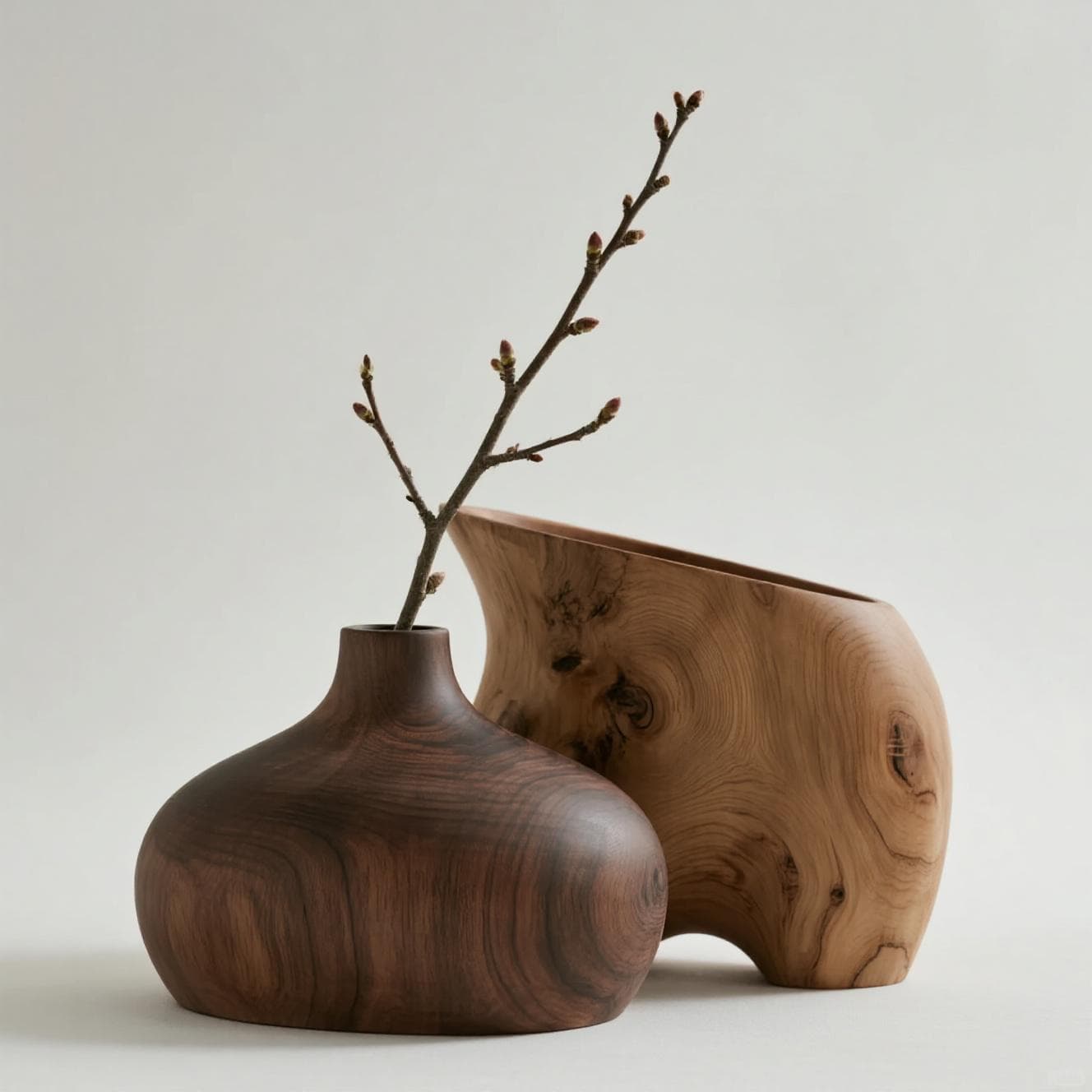 Vintage Wood Cylinder Vase