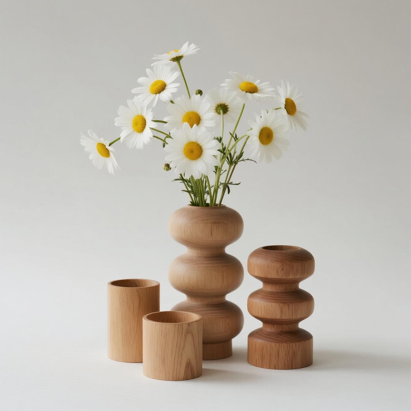 Tall Wooden Table Vase