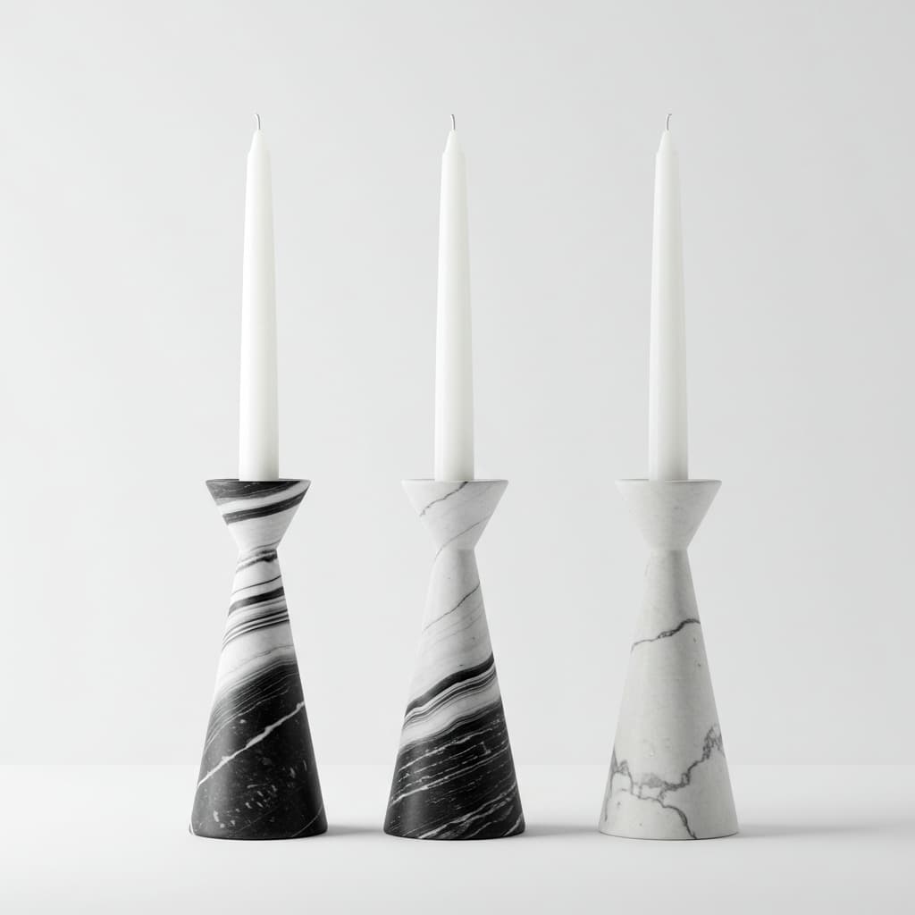 White Marble Candle Vessels White Marble Candle Vessels