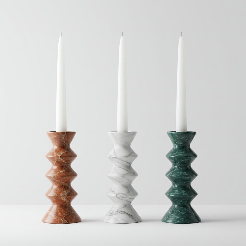 Green Marble Candle Holder