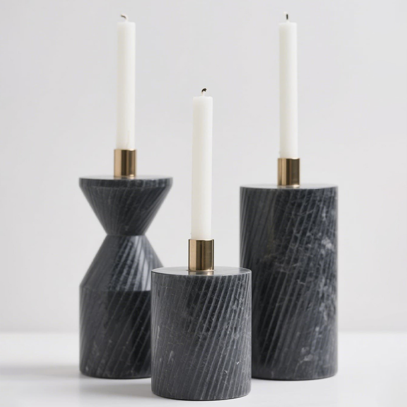 Marble Brass Candle Holder