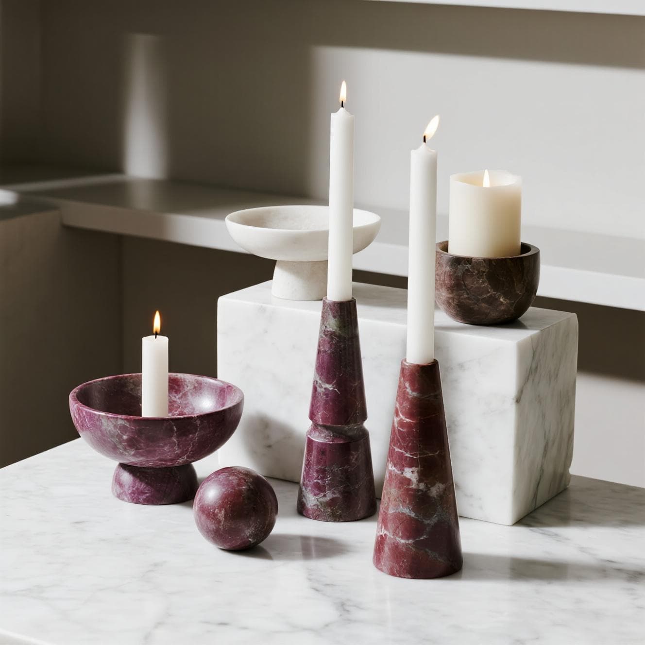 Marble Candle Stick Holder