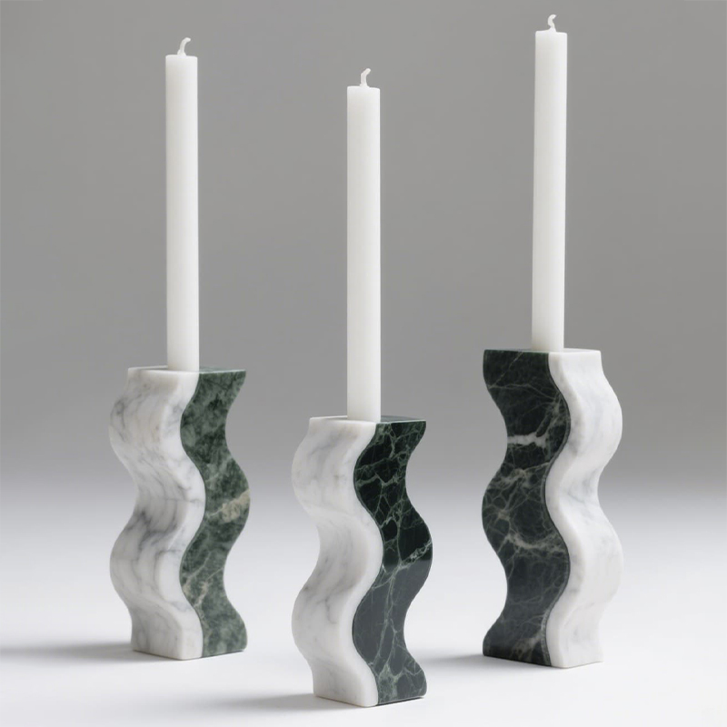 Green Marble Candle Stand