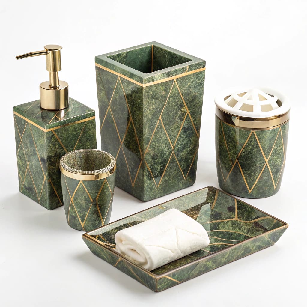 Dark Marble Bathroom Accessories