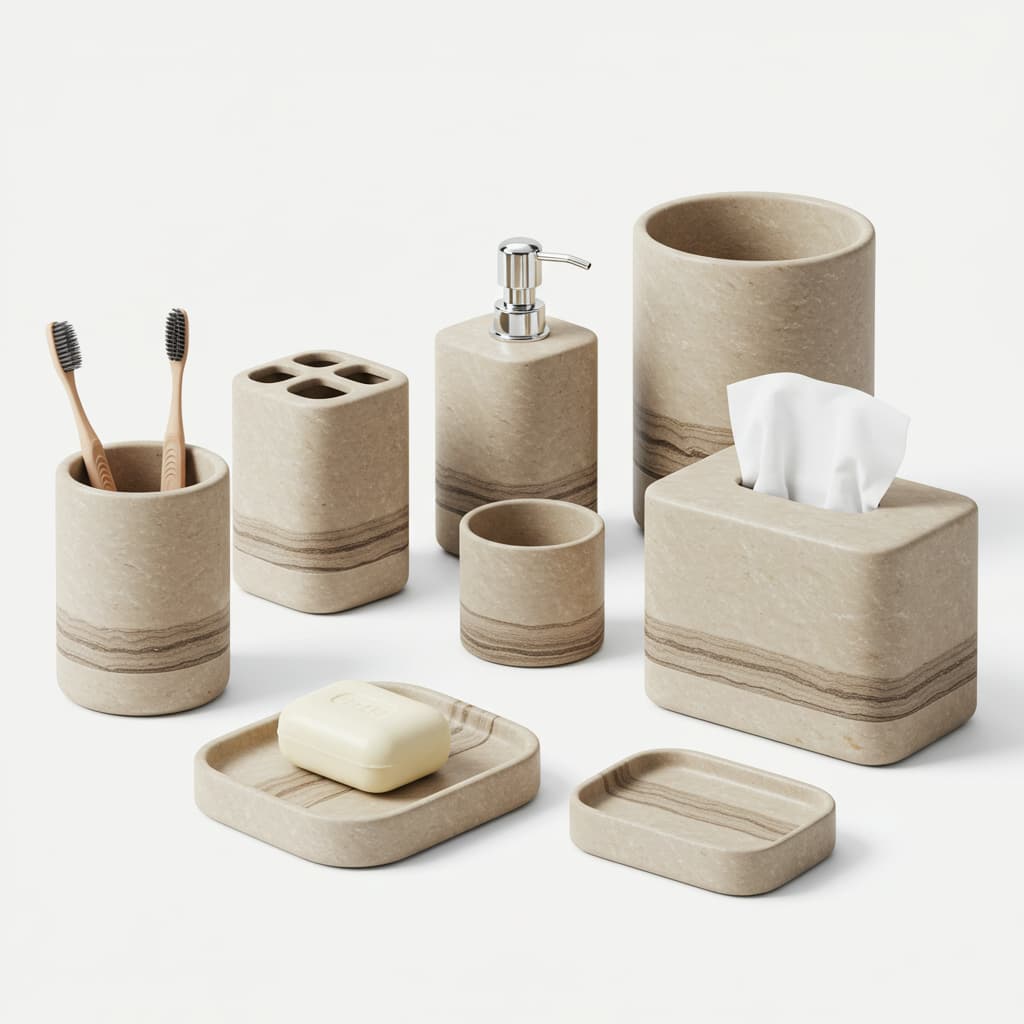 Beige Marble Bathroom Accessories Beige Marble Bathroom Accessories