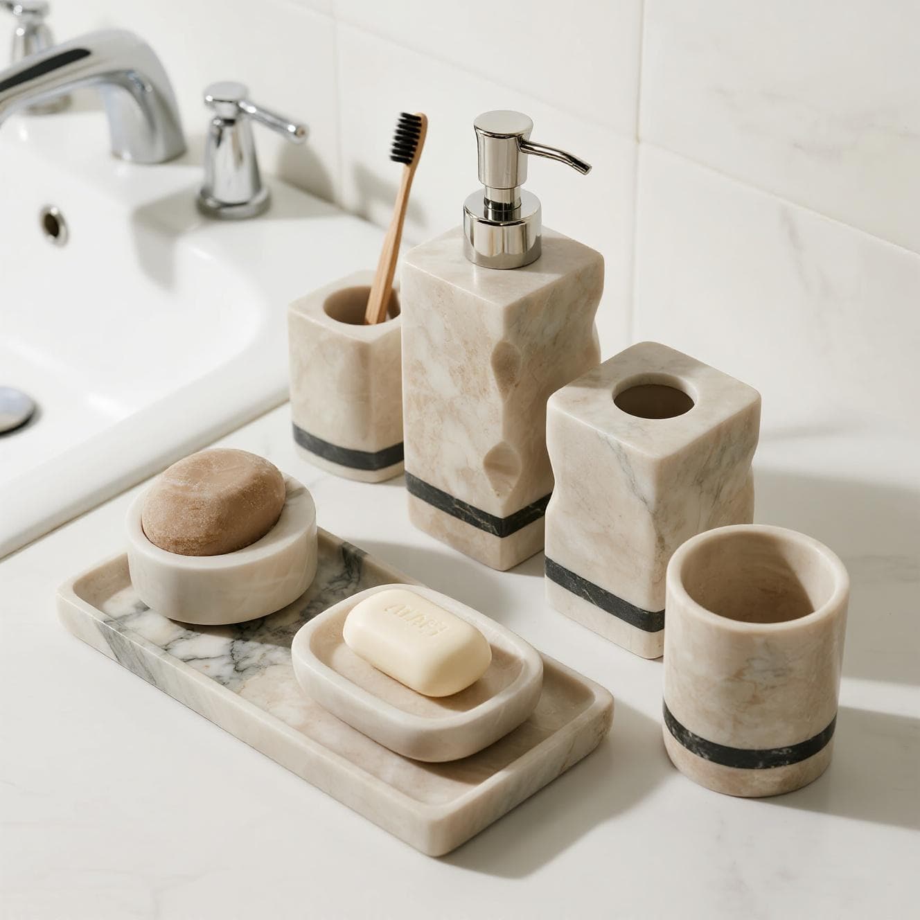 Beige Marble Bathroom Accessories Beige Marble Bathroom Accessories
