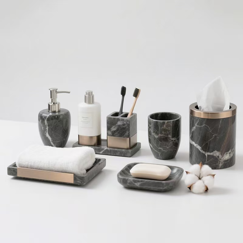 White Marble Bathroom Accessories Set White Marble Bathroom Accessories Set