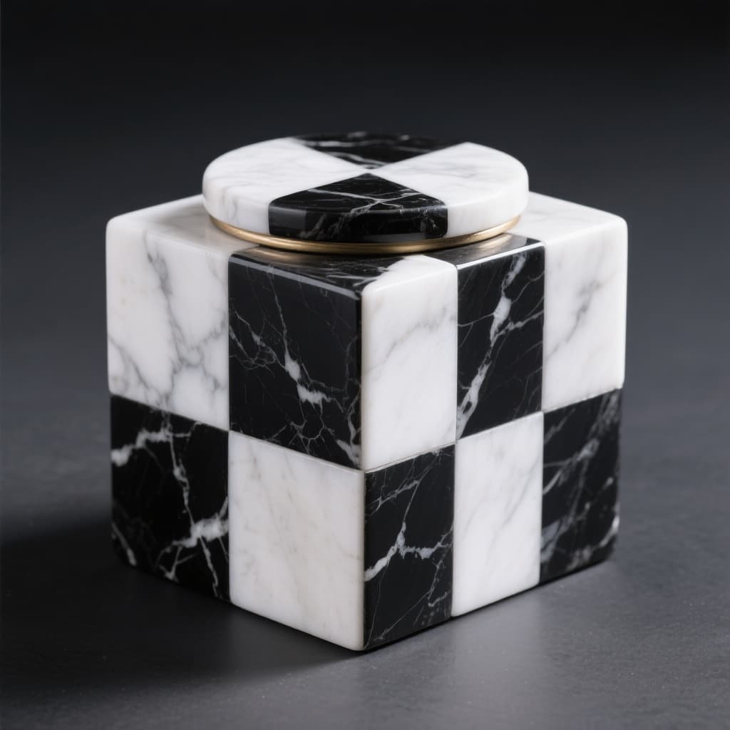 Square Marble Spice Jar