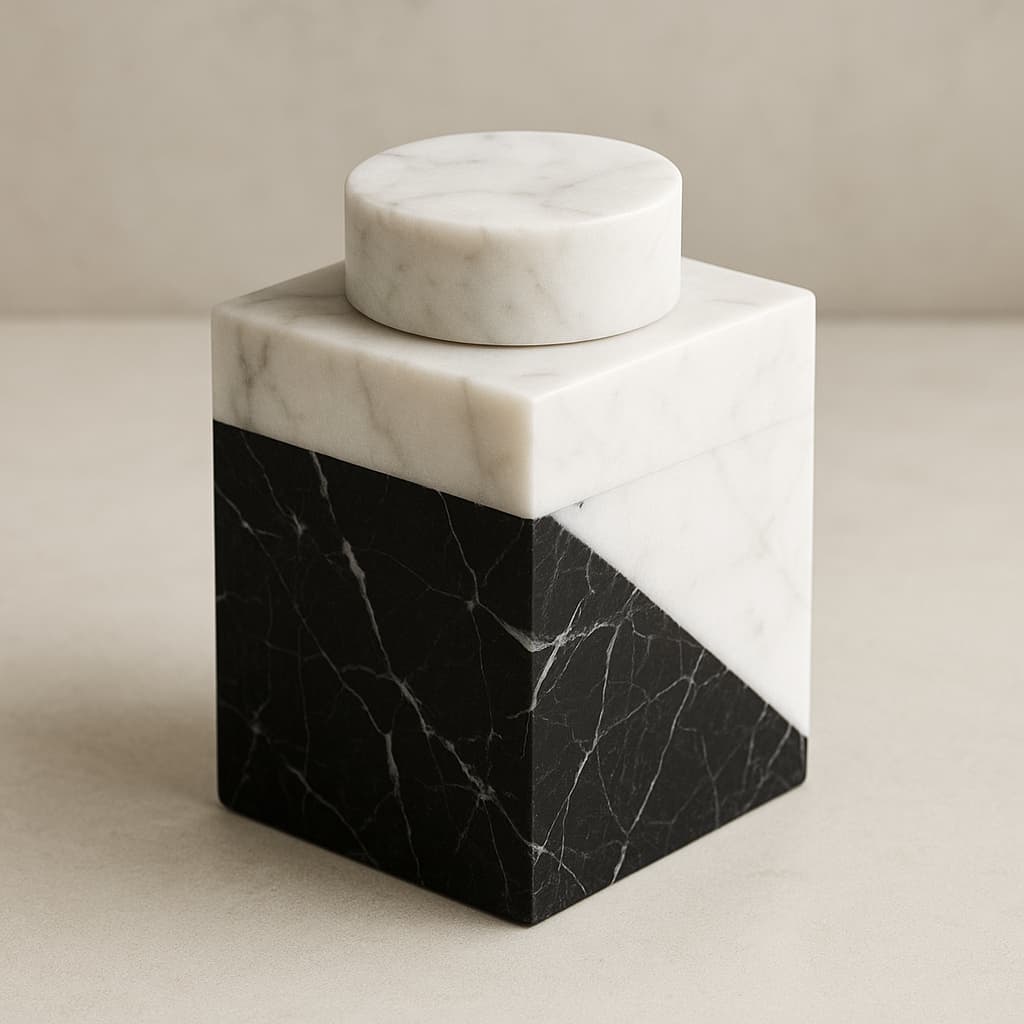 Square Marble Spice Container
